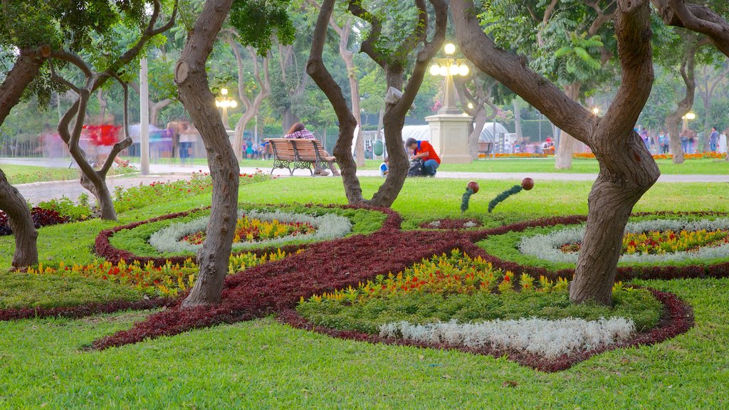 Parque de la Exposición toont een tuin, bloemen en wilde bloemen