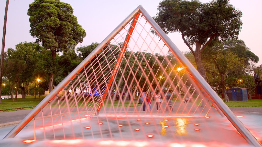 Parque da Exposição caracterizando uma fonte e um jardim