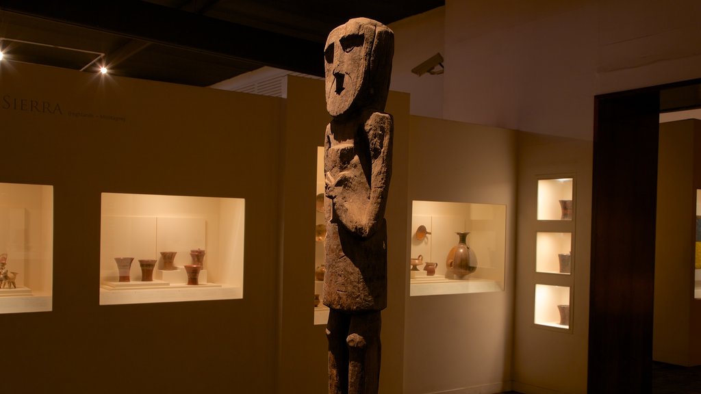 Larco Museum showing interior views and a statue or sculpture