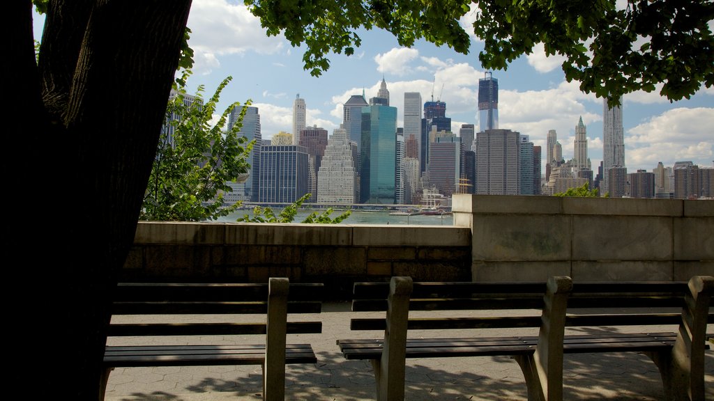 Brooklyn Heights som visar affärsdistrikt och en stad