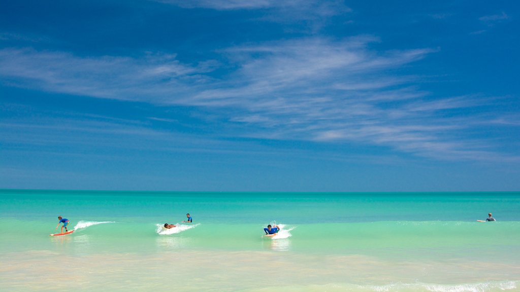 Cable Beach showing surfing and general coastal views