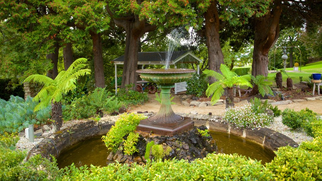 Cascade Brewery showing a fountain, a garden and a pond