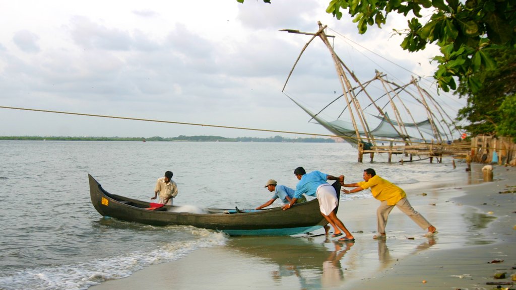 Cochin showing a bay or harbour, general coastal views and kayaking or canoeing