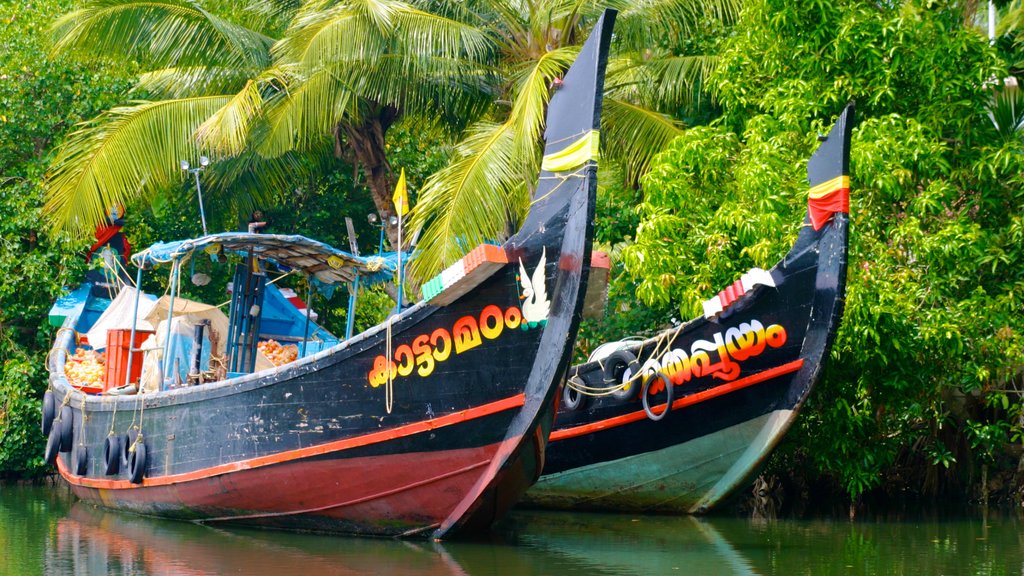 Cochin mostrando un río o arroyo, bosques y botes