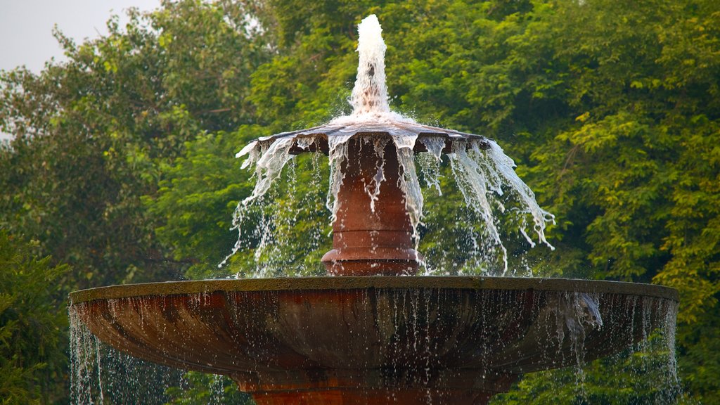 India Gate showing a fountain and a garden