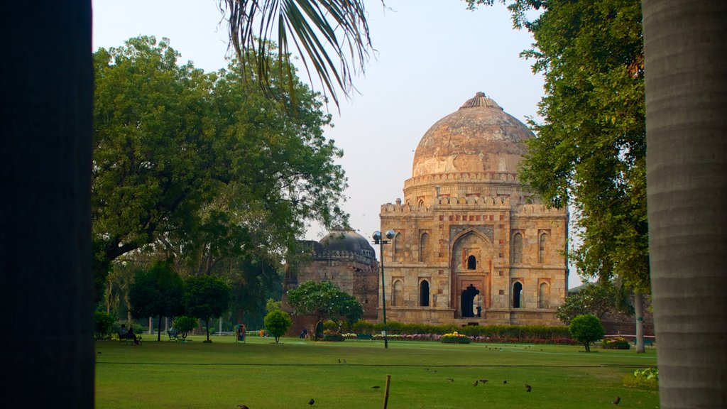 Lodhi Garden which includes heritage elements and a garden