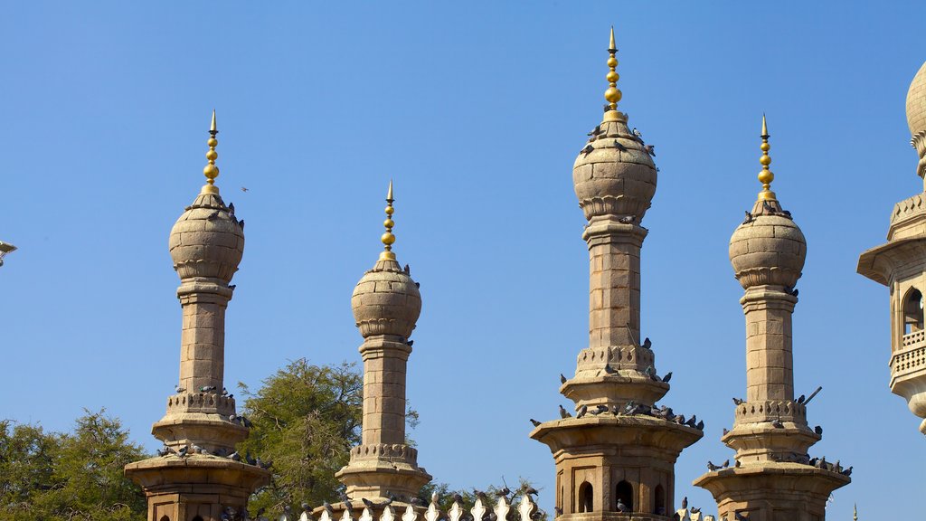 Mecca Masjid mostrando uma mesquita, arquitetura de patrimônio e elementos religiosos