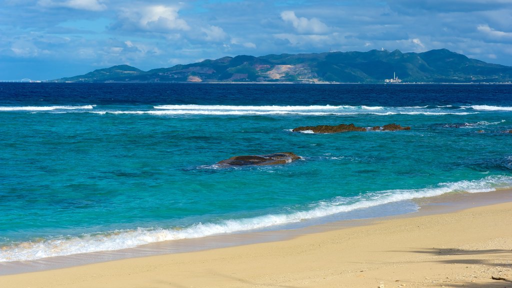 Mission Beach which includes landscape views and a sandy beach