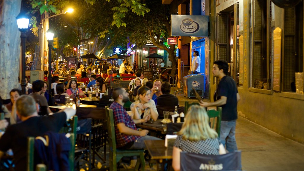 Região Vinícola de Mendoza caracterizando cenas de rua, cenas noturnas e uma cidade