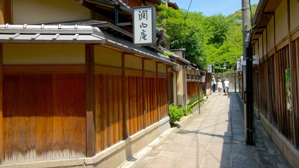 Ishibe Alley que inclui sinalização, arquitetura de patrimônio e uma cidade pequena ou vila