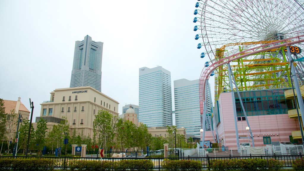 Landmark Tower featuring rides, modern architecture and a city