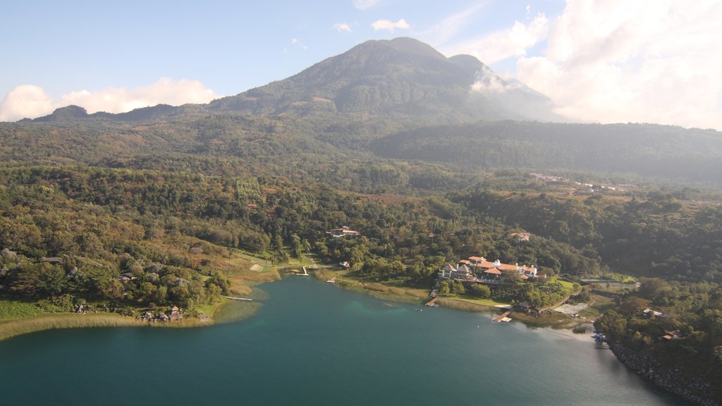 Lake Atitlan which includes landscape views, a lake or waterhole and mountains