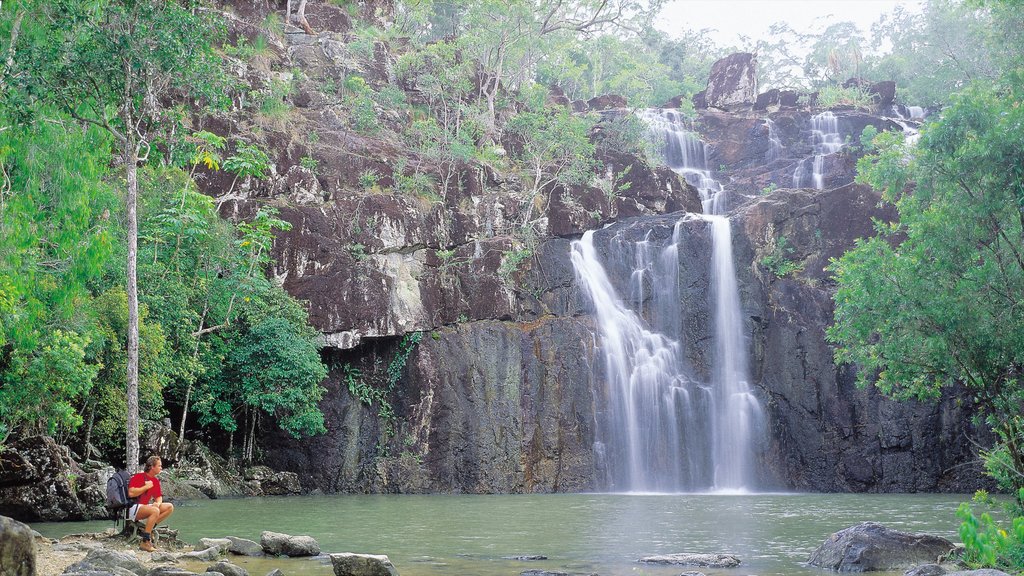 Mackay que incluye senderismo o caminata, una catarata y vistas de paisajes