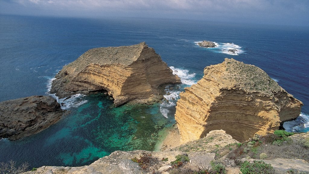 Port Lincoln som visar klippig kustlinje och landskap