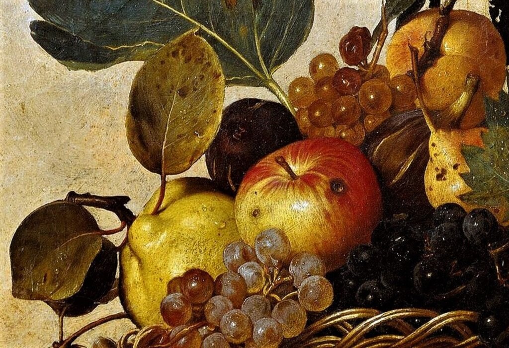Canestra di frutta, particolare - by Plum leaves - under Creative Commons license CC BY 2.0 (https://creativecommons.org/licenses/by/2.0/) - https://www.flickr.com/photos/eoskins/8244354743