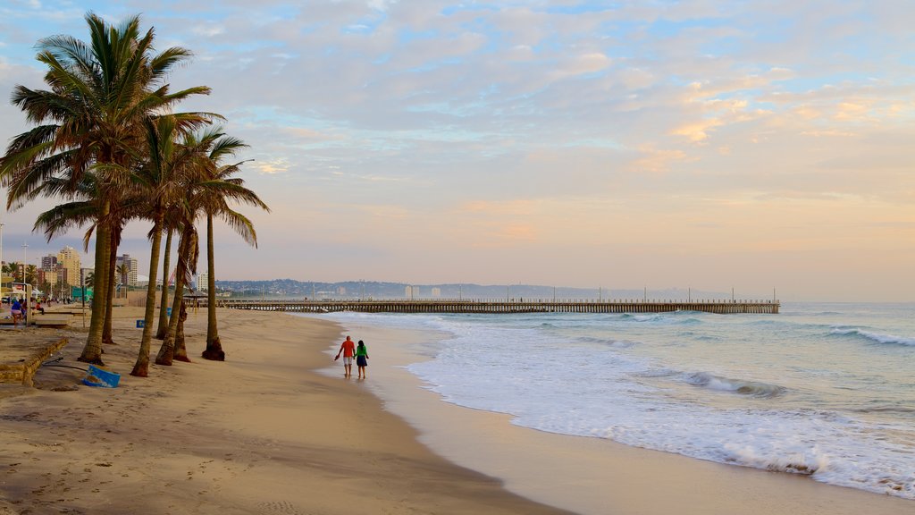 South Beach showing a sandy beach, a sunset and landscape views