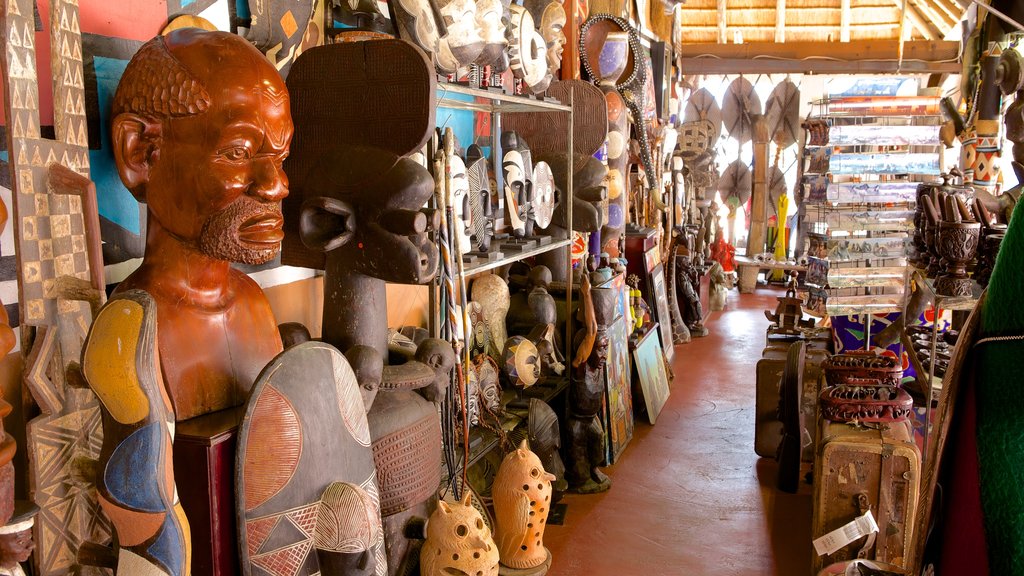 Lesedi Cultural Village featuring indigenous culture, markets and interior views