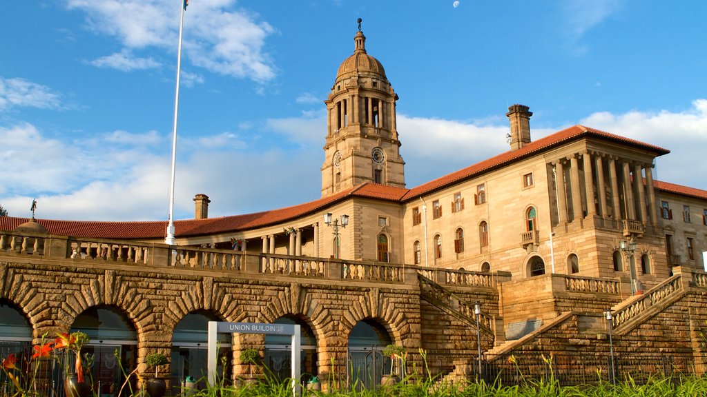 Union Buildings mostrando patrimonio de arquitectura, un edificio administrativo y una ciudad