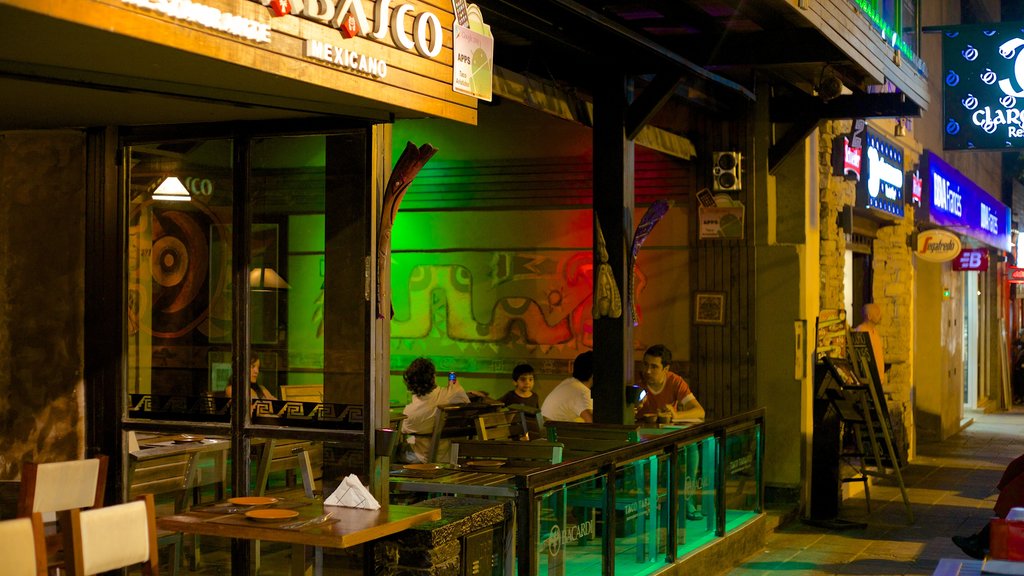 Mendoza showing a bar, café lifestyle and night scenes