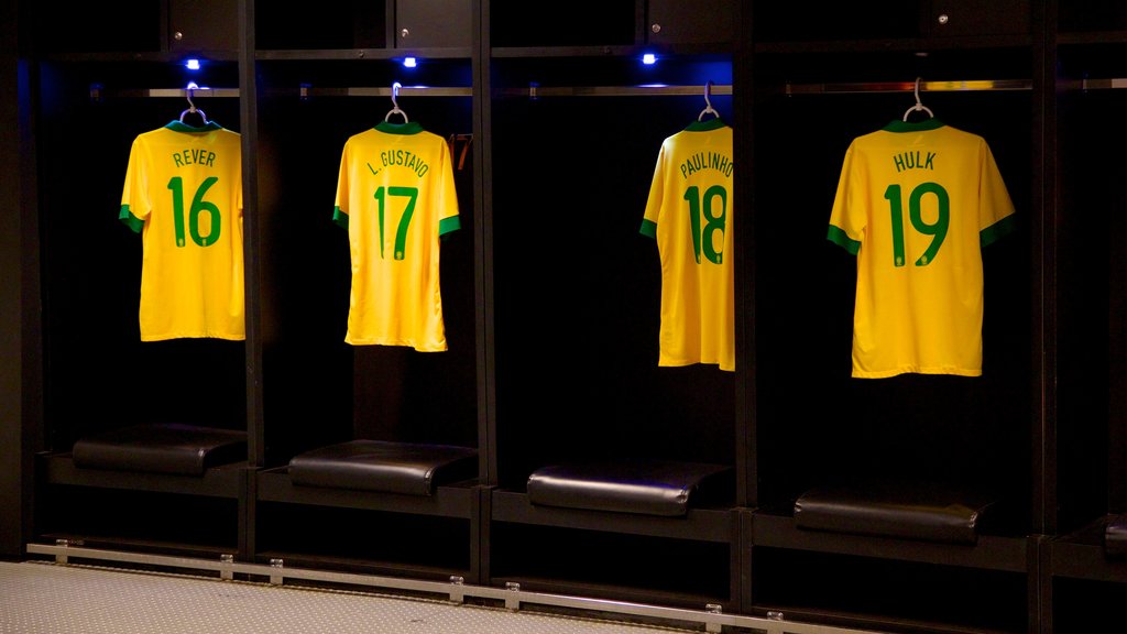 Maracana Stadium which includes interior views