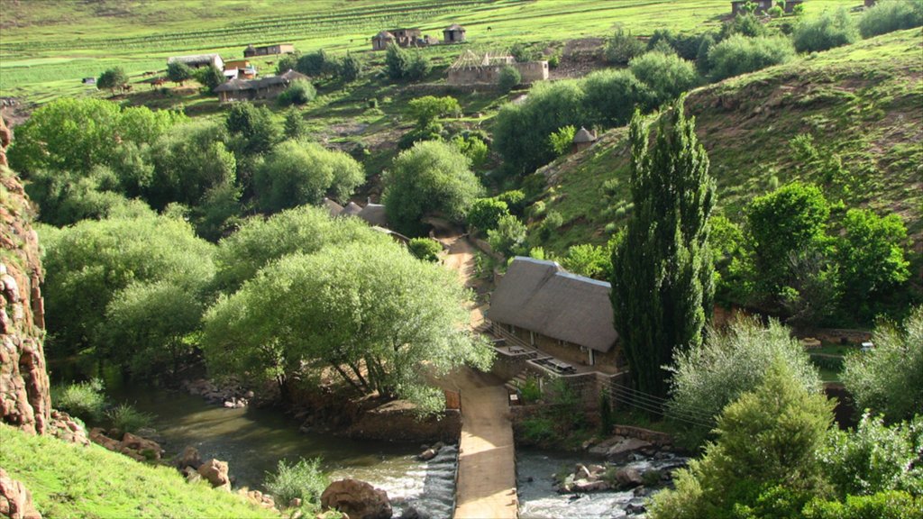 Lesotho which includes a small town or village