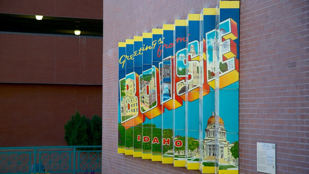 Boise showing art, signage and outdoor art