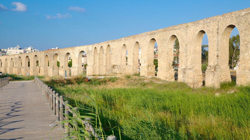 Larnaca which includes heritage architecture and a ruin