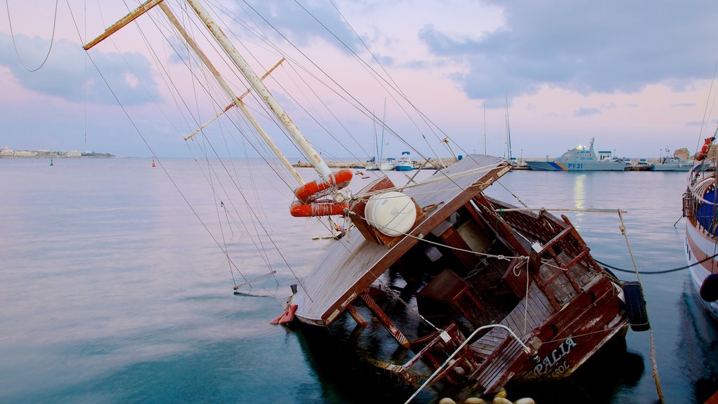 Paphos Harbour showing a bay or harbor