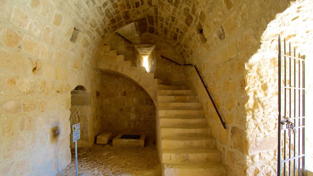 Kolossi Castle showing interior views, heritage architecture and château or palace