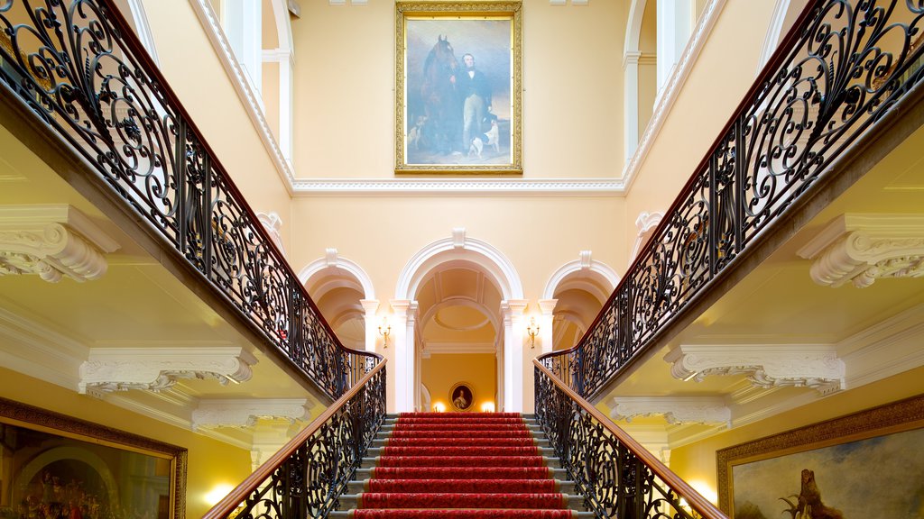 Croxteth Hall and Country Park featuring château or palace, an administrative building and interior views