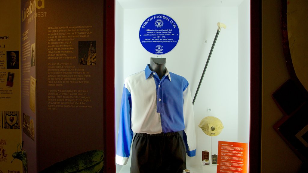 Anfield Road Stadium showing interior views