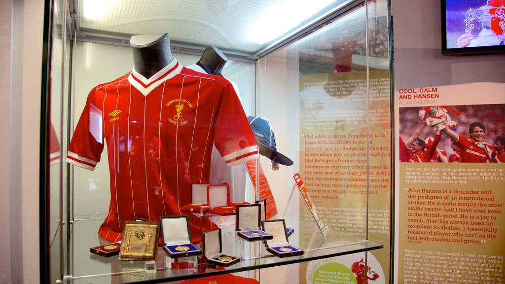 Anfield Road Stadium featuring interior views