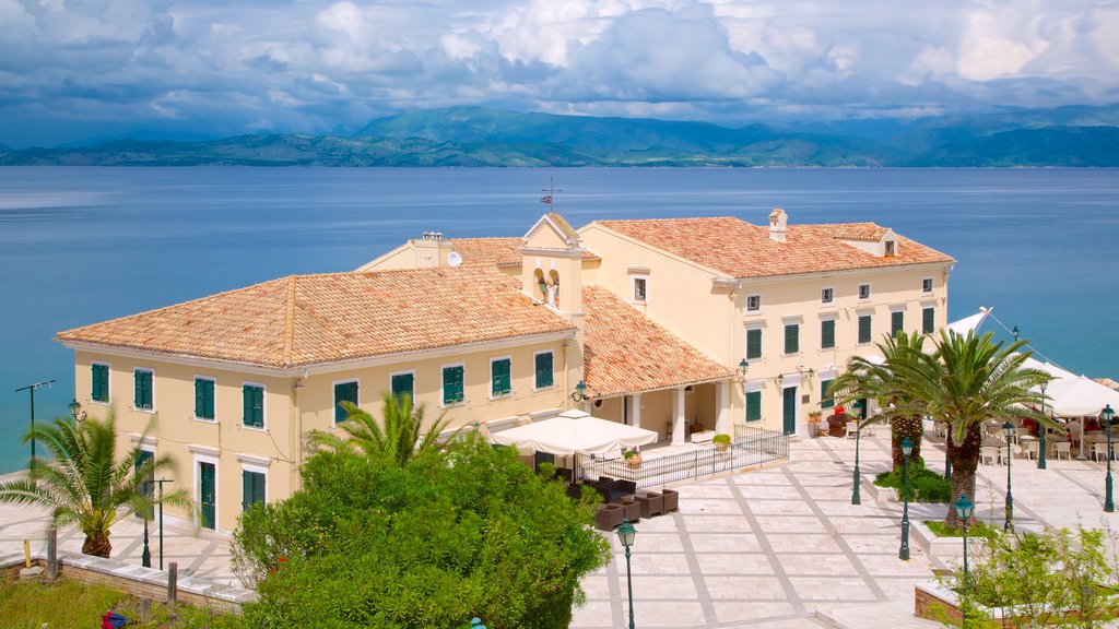 Corfu Town showing a square or plaza and general coastal views