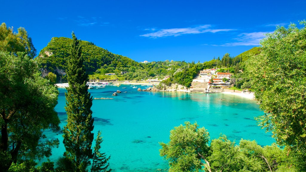 Praia de Paleokastritsa mostrando paisagens litorâneas