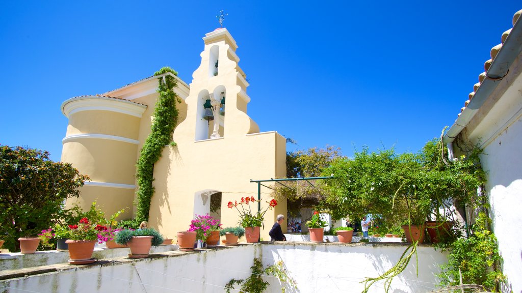 Paleokastritsa Monastery showing a church or cathedral and religious elements