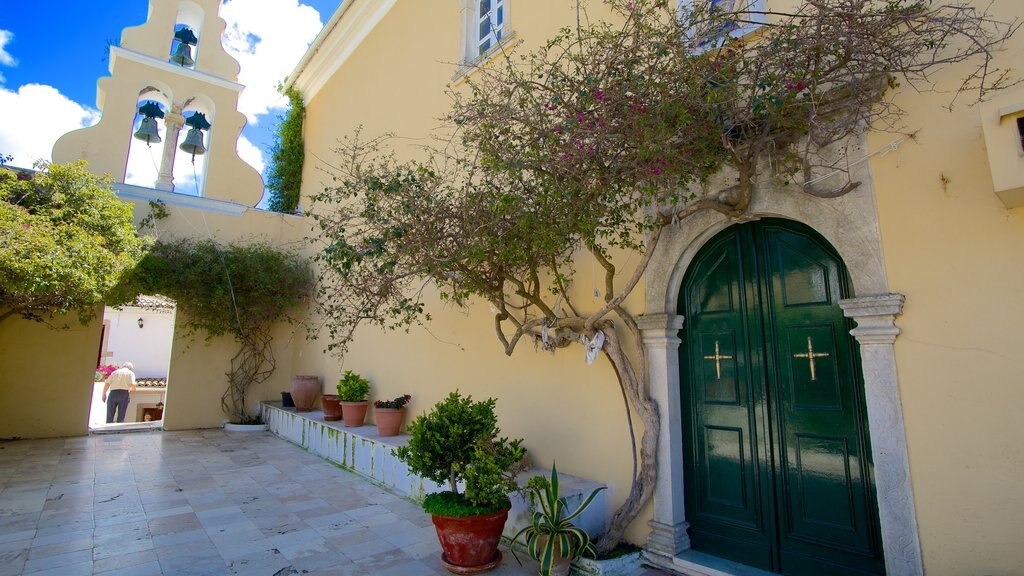 Paleokastritsa Monastery featuring religious aspects and a church or cathedral