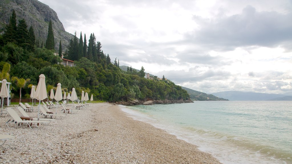 Playa de Barbati ofreciendo una playa de guijarros, vistas de paisajes y una playa de arena