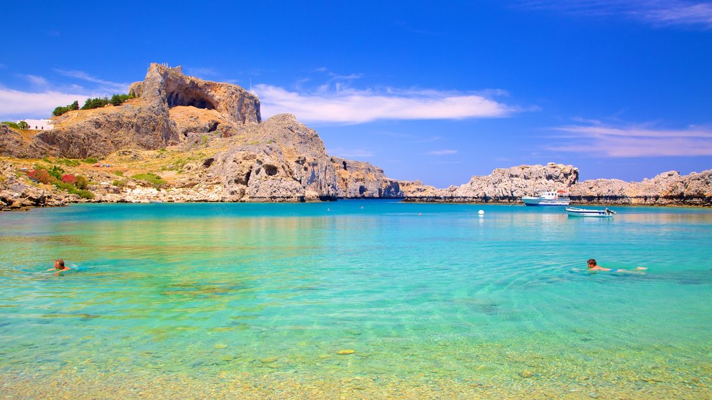 Lindos showing general coastal views