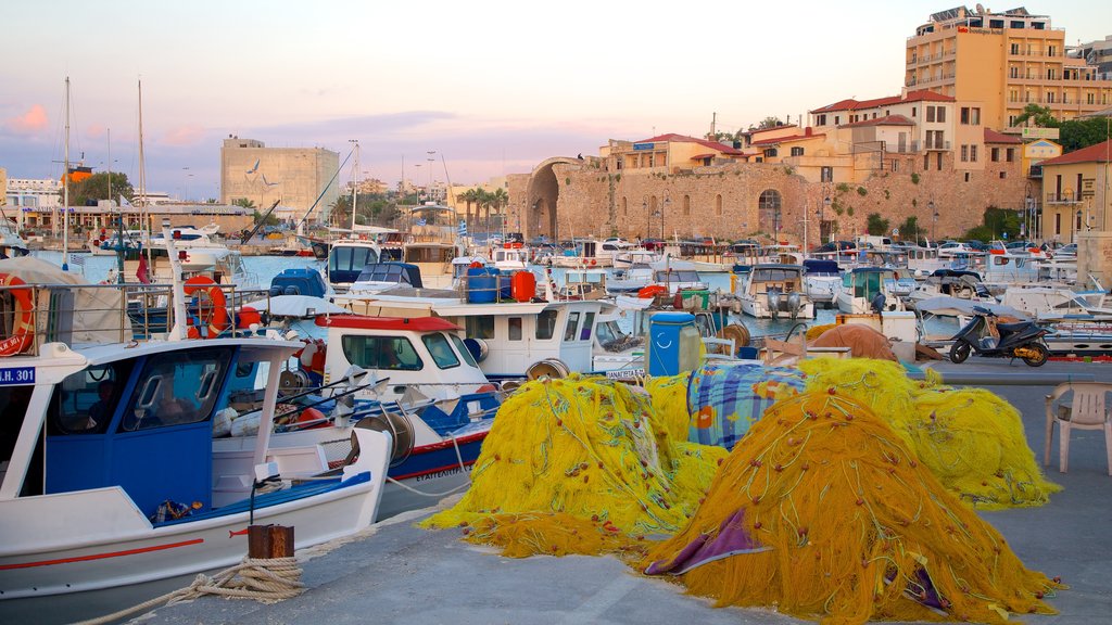 Heraklion Port showing a marina