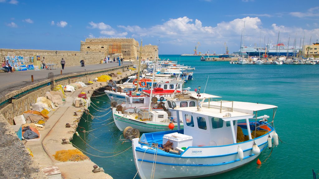 Koules Fortress showing a bay or harbor