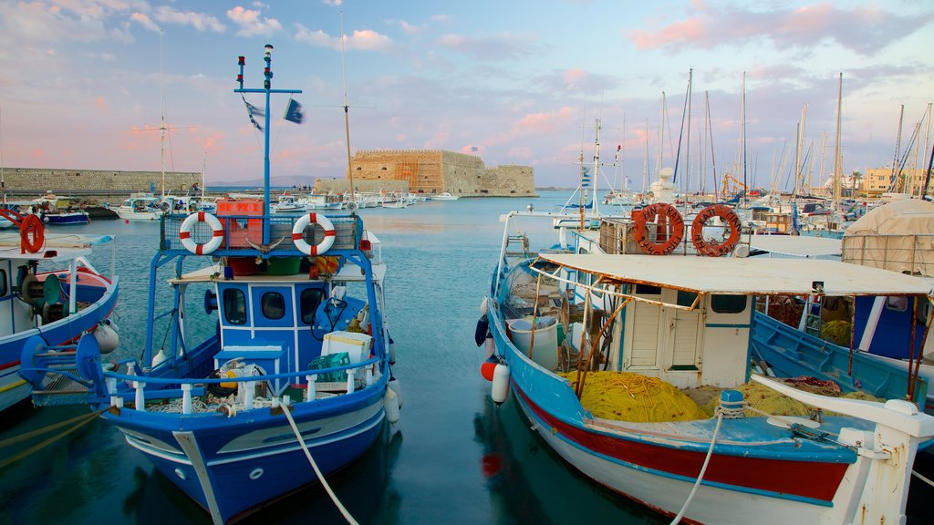 Koules Fortress which includes a bay or harbor