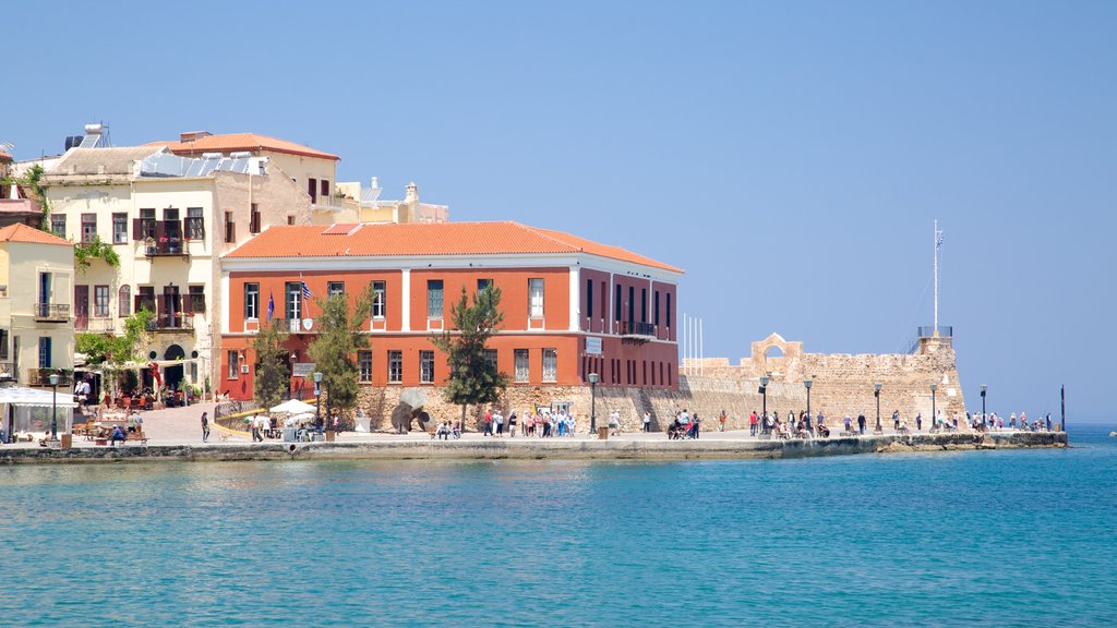 Maritime Museum of Crete showing a bay or harbor, general coastal views and a coastal town