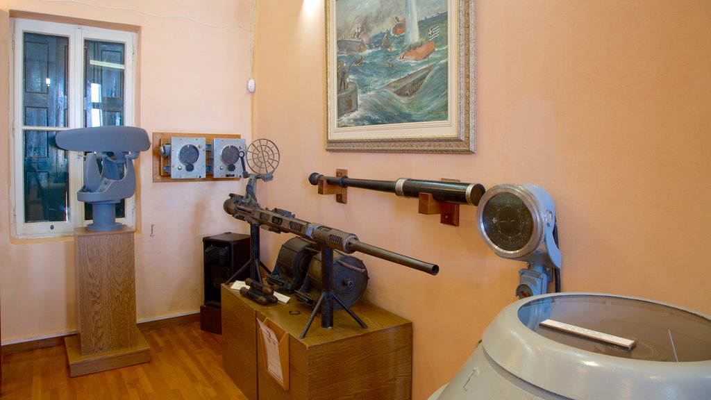 Nautical Museum of Crete which includes interior views