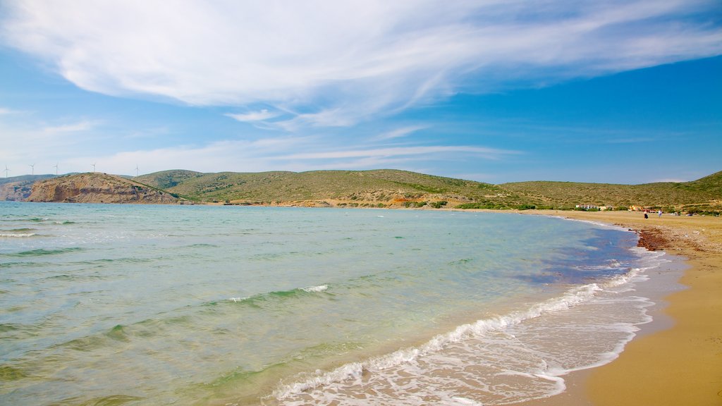 Prassonissi mostrando uma praia de areia