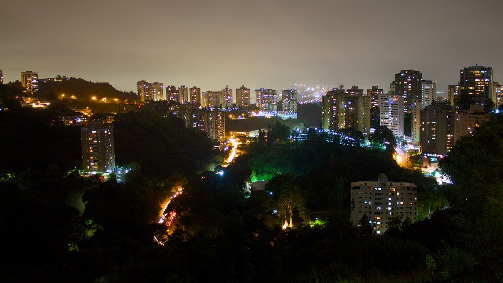 Northern Mountains showing night scenes and a city