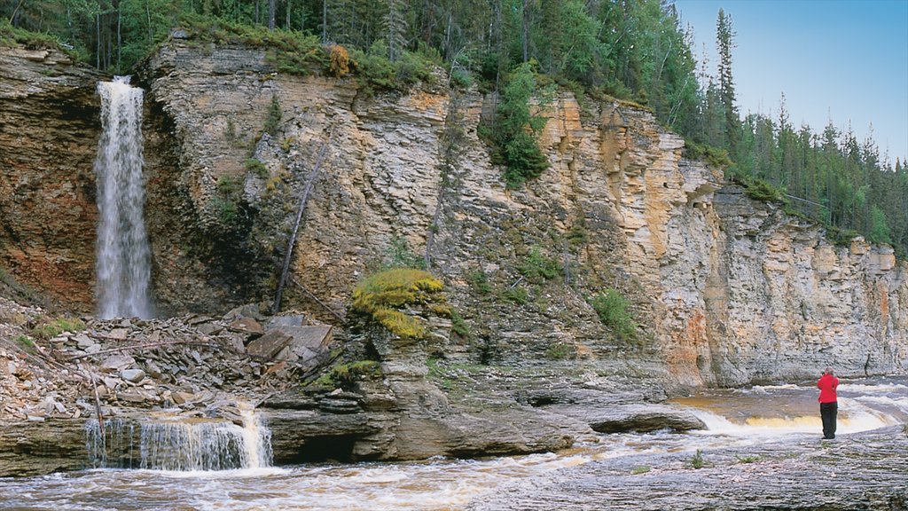 Northwest Territories featuring a river or creek and a cascade