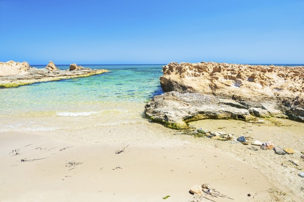 A peaceful beach in Malia