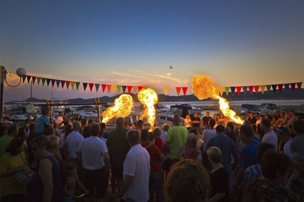 A Croatian festival at night