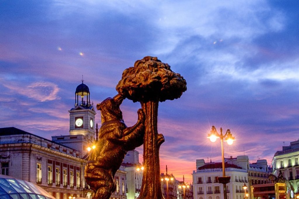 Sunset on the streets of Madrid