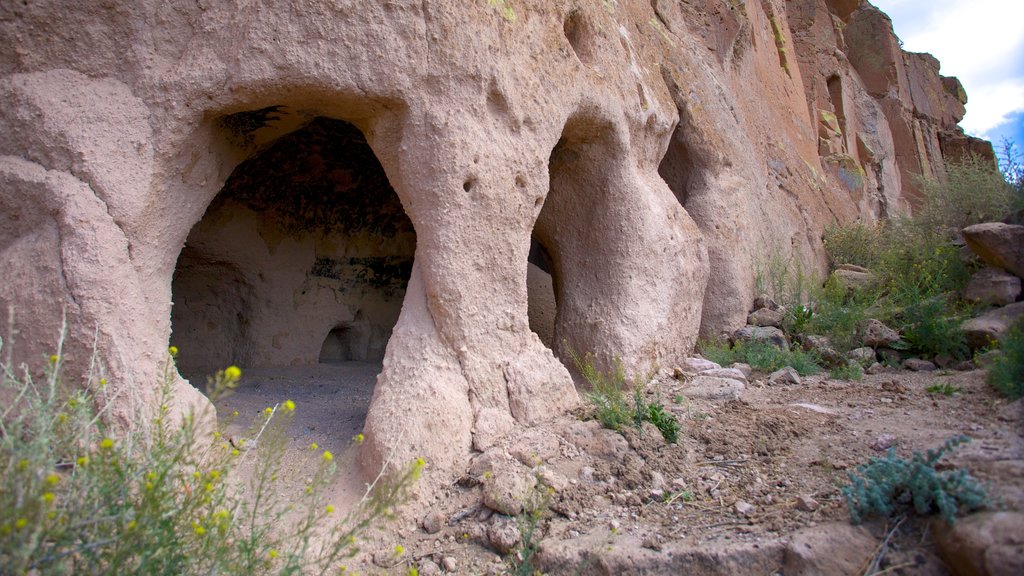 Puye Cliff Dwellings featuring caves